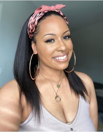 HEADBAND WIG - ABE - HUMAN HAIR YAKI STRAIGHT LAYERS - HBW001