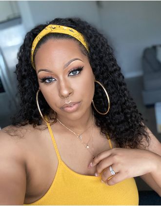 HEADBAND WIG - DESTINY - HUMAN HAIR CURLY HEADBAND WIG - HBW003