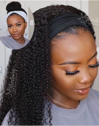 HEADBAND WIG - QUIESHA - HUMAN HAIR CURLY HEADBAND WIG - HBW007