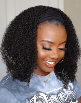HEADBAND WIG - KYRA - COILY (3C-4A) NATURAL CURLS HUMAN HAIR HEADBAND WIG - HBW022