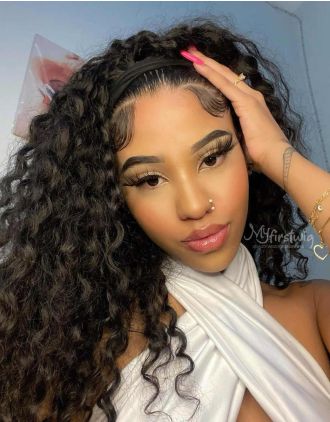 HEADBAND WIG - MARIA - HUMAN HAIR CURLY (2C-3A) HEADBAND WIG - HBW024