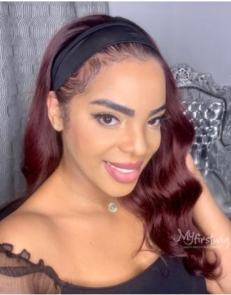 HEADBAND WIG - LILVANILLA - BURGUNDY ELEGANT WAVY HEADBAND WIG - HBW033