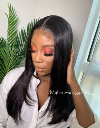 GGALORE - INDIAN REMY HAIR STRAIGHT LACE FRONT WIG WITH LAYERS - GG001