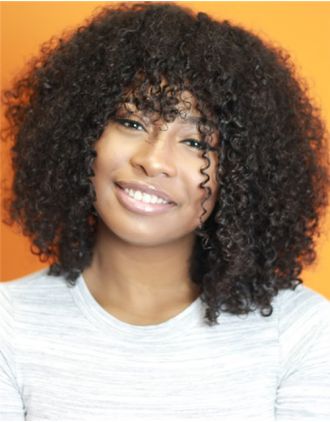 JAELAH - INDIAN REMY HAIR SHORT CURLY HAIR WITH BANGS LACE FRONT WIG - LFW012