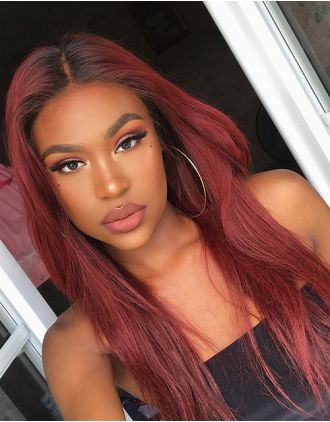 LAURASIA - INDIAN REMY HAIR BURGUNDY OMBRE SEXY LACE FRONT WIG - LFW029