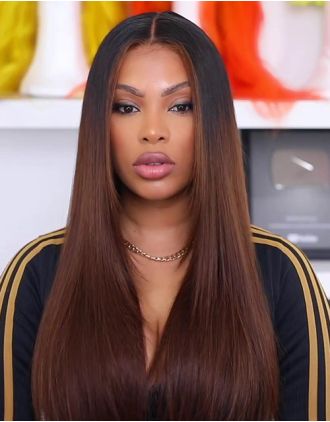 CORA - INDIAN REMY HAIR BROWN OMBRE LACE FRONT WIG - LFW050