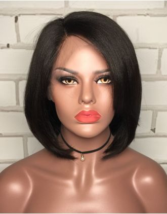 MSJAZZY2CLASSY-MALAYSIAN HAIR YAKI STRAIGHT BOB LACE FRONT WIG - LFW040